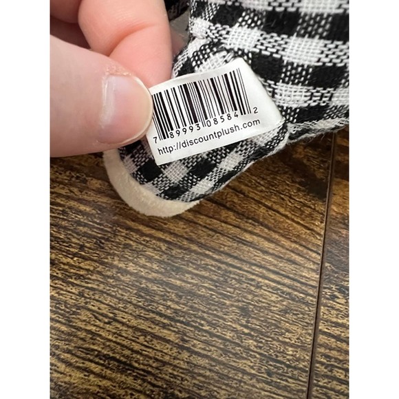 Cream Easter Bunny with Checkered Overalls Plush - Picture 5 of 6